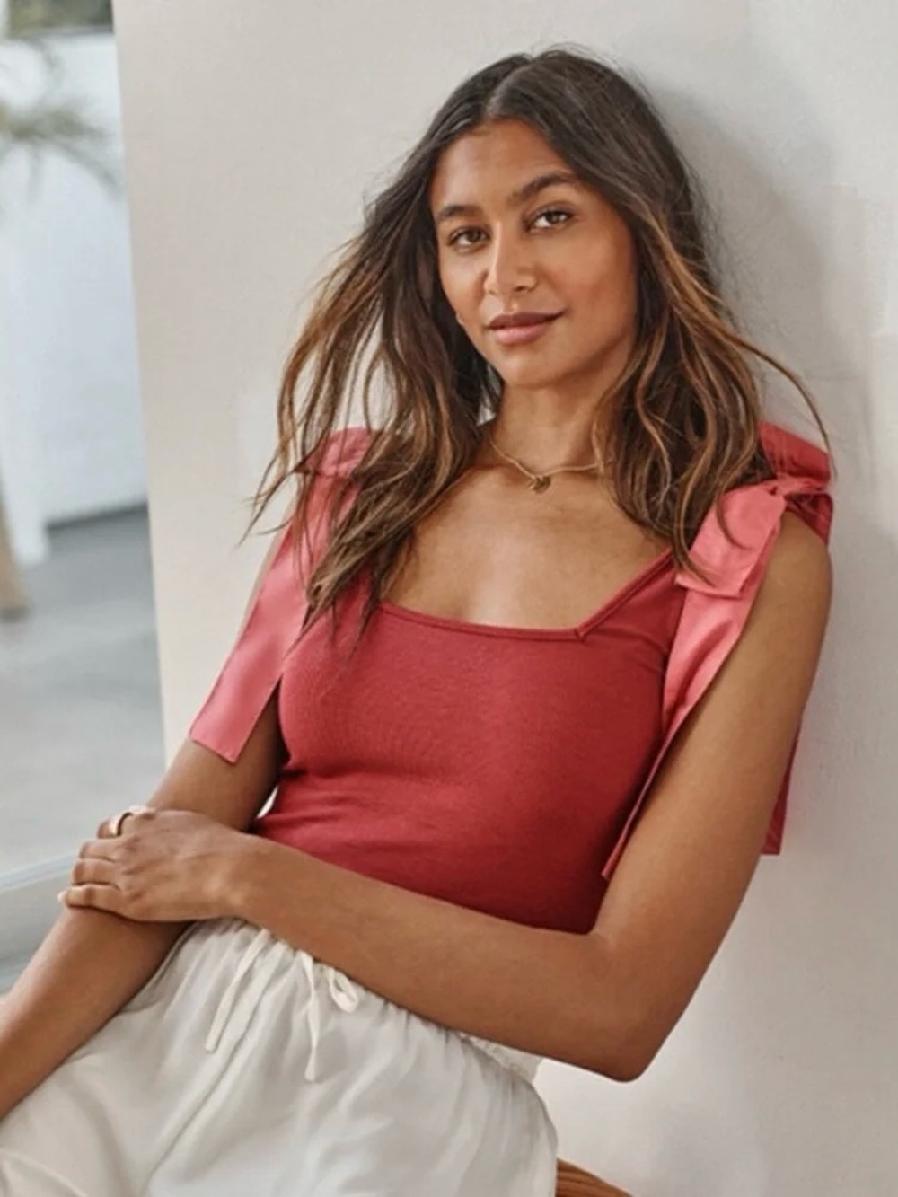 Summersalt Tie Shoulder Tank Top